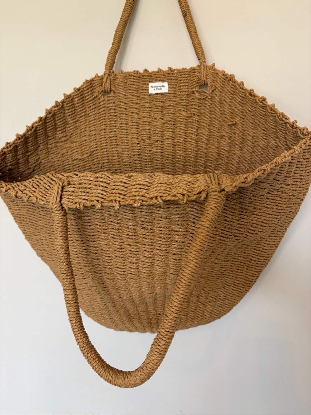 Abercrombie & Fitch Tan Woven Straw Tote